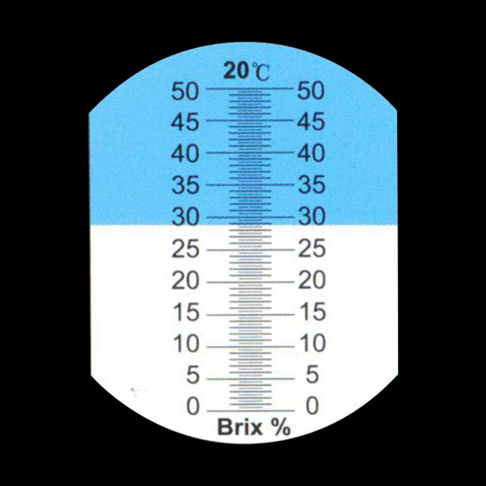 Refractómetro de mano 0-50% Brix, Refractómetro con mango negro, refractómetro Brix, caja de venta al por menor