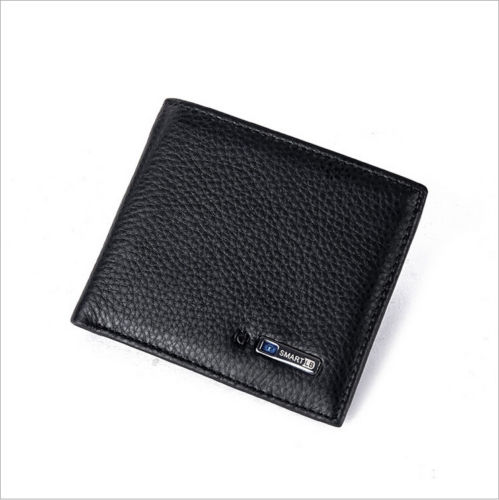 Mannen Smart Bluetooth Wallet Anti-verloren Gps Positionering Camera Video Afstandsbediening: Black