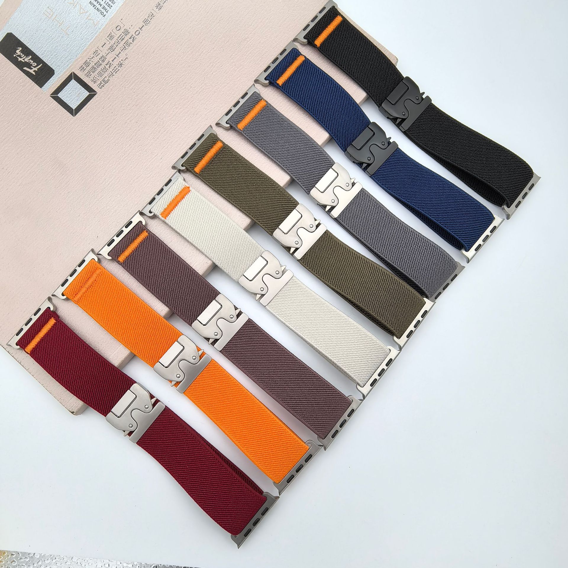 Nylon Strap for Apple Watch Ultra 2 Band 49mm 10 9 8 7 45mm 41mm 44mm 46mm 42mm Braided Elastic Bracelet for IWatch Series 6 SE