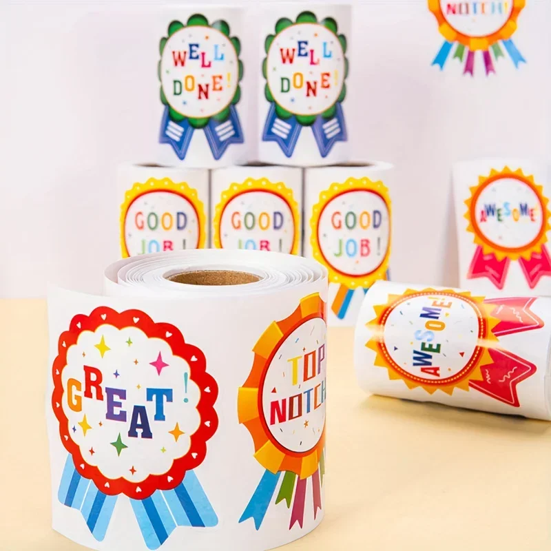 100pcs Big Reward Stickers 70mm Labels Praise Fun Chart Great Wow Super Job Well Done Nice Work for Kids Children Teacher Parent