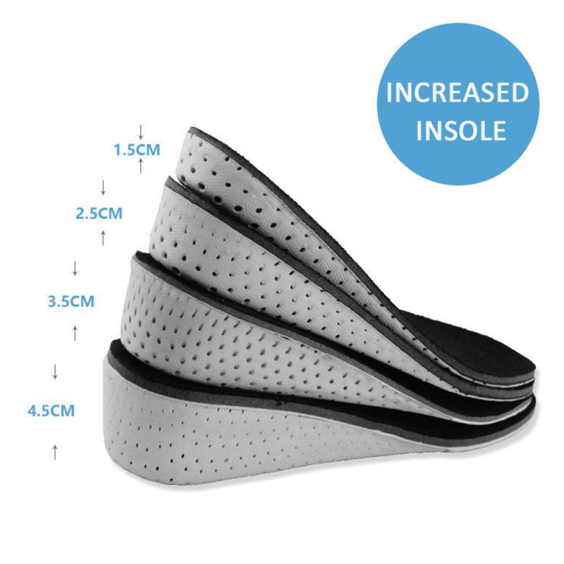 Semelles en mousse à mémoire de forme pour chaussures unisexes, 1 paire d'inserts de souliers respirants et durs, rehausseur de talon
