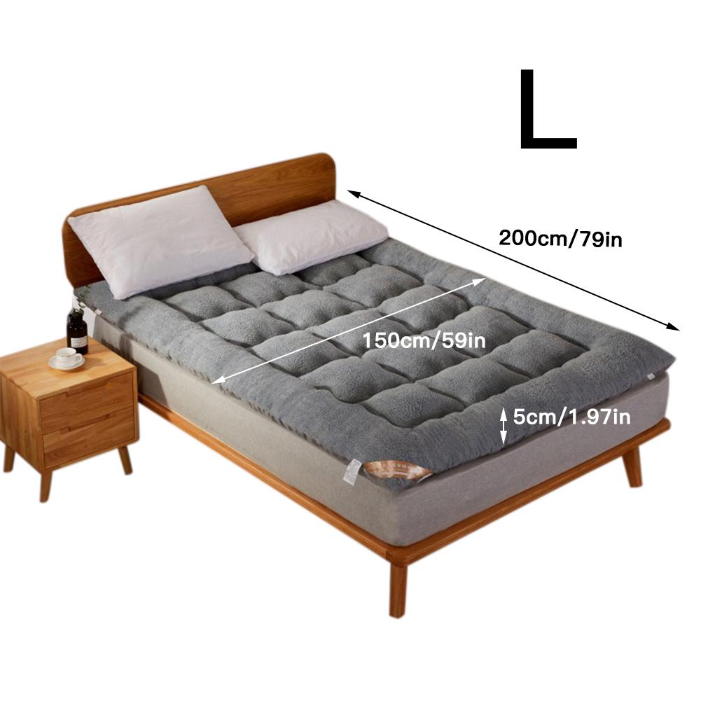 Blødt lam cashmere fold tatami madras voksne enkelt soveværelse med dobbeltseng sengetøj møbler madras tyk varm mat med stropper: L150 cm x 200cm