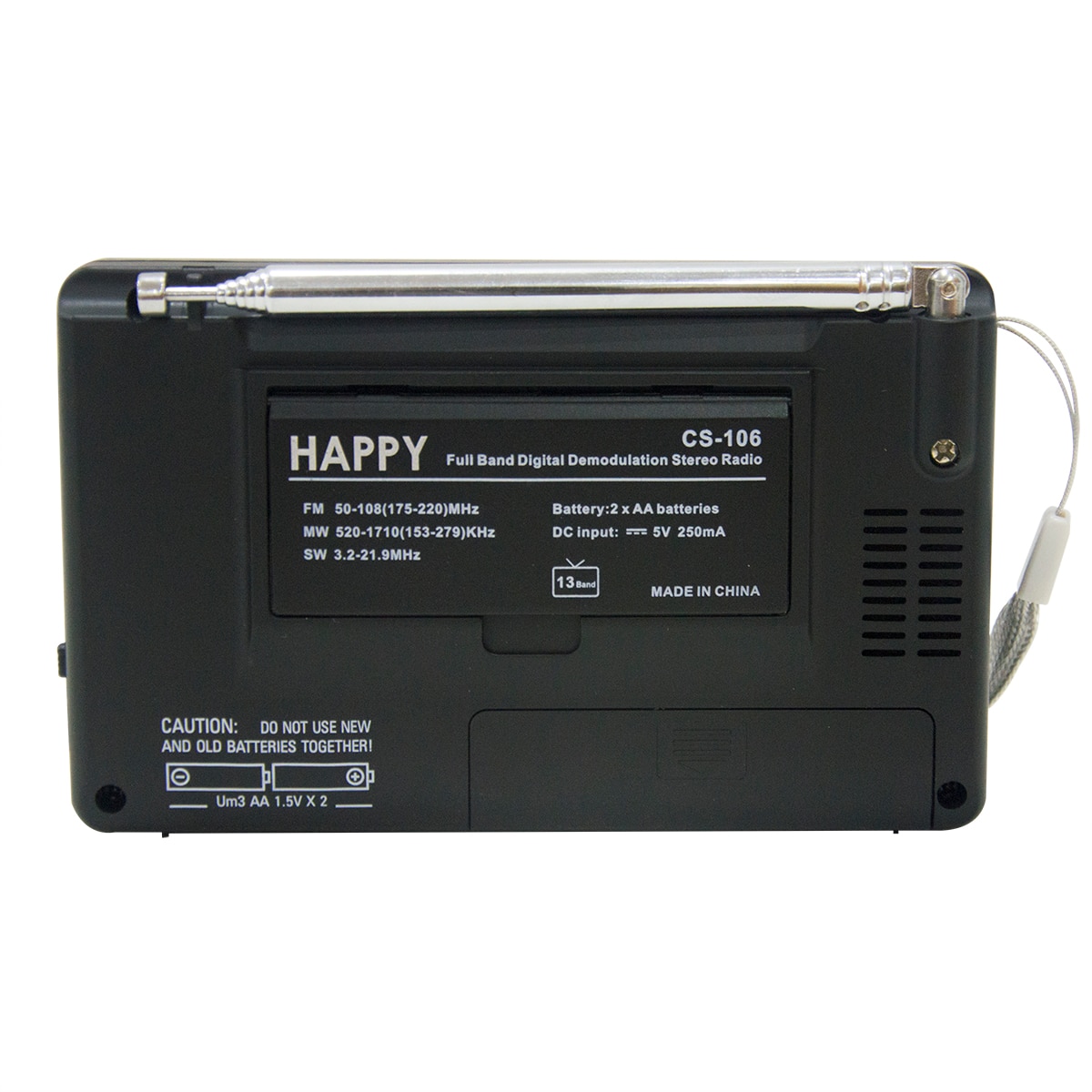 Coolvox CS-106 Full-band Multiband Stereo Digital Tuner FM/AM/SW/LW/TV Sound Full-wave Band Receiver Radio Antenna with Earphone