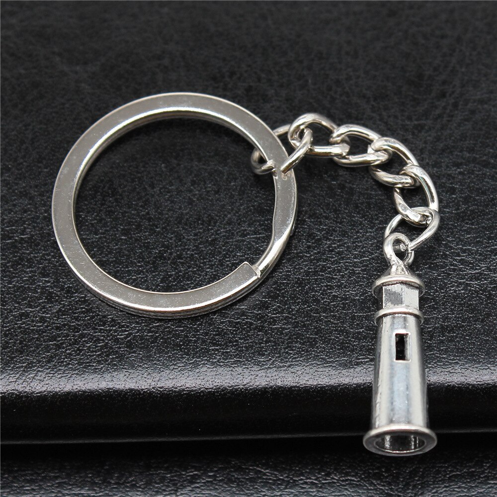 DIY Metall Halfter Kette Männer Keychain Jahrgang 2 Farben 25x8mm Leuchtturm Anhänger Souvenirs: Antiquität Silber- Farbe