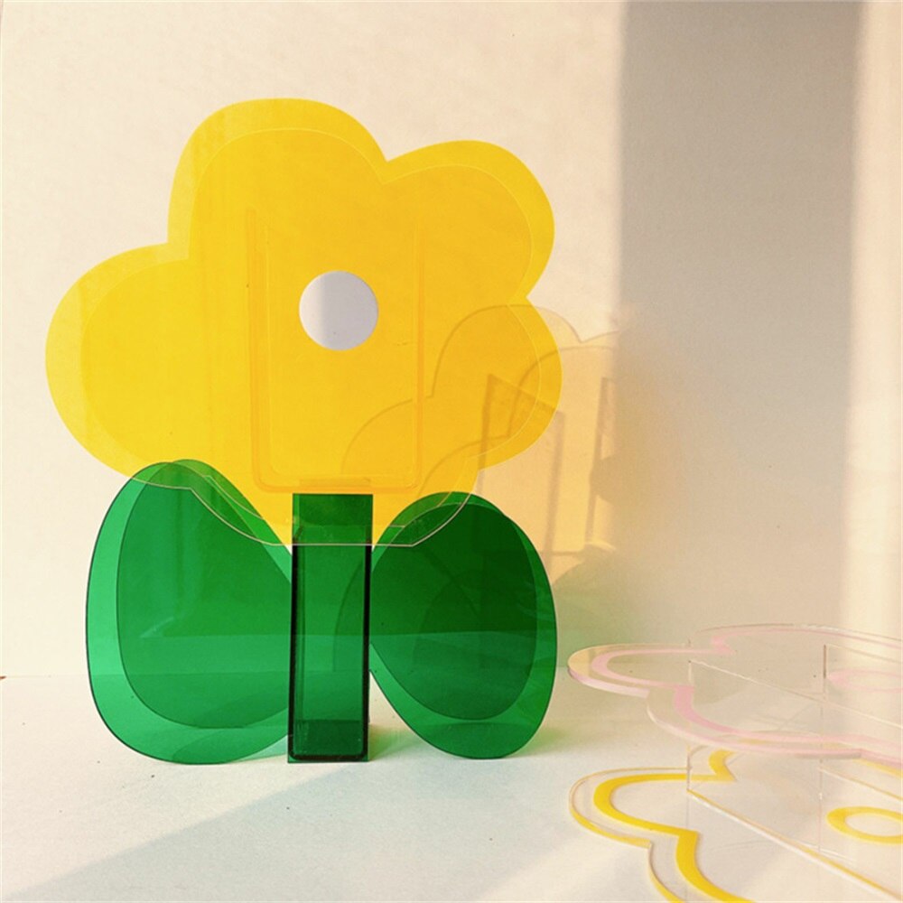 1 Piece Ins Acrylic Color Vase Geometric Shape Hydroponic Plant Stand Multicolor Flower Container Flower Arrangement Home Decor