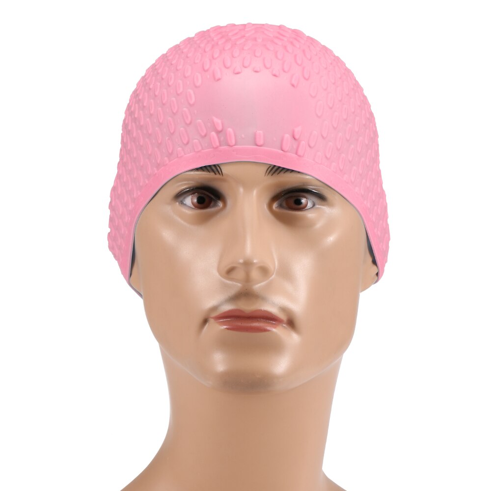 Volwassenen Badmuts Silicone Mannen Vrouwen Badmuts Voor Lang Haar Kort Haar Gorra Negra Zwemmen Hoed: Pink