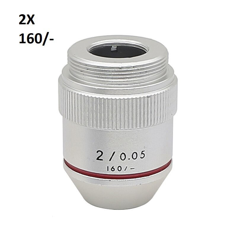 1X 2X Achromatic Objective Lens Infinity Objective for 195 Biological Microscope Accessories with RMS Thread Low Magnification: 2X-160