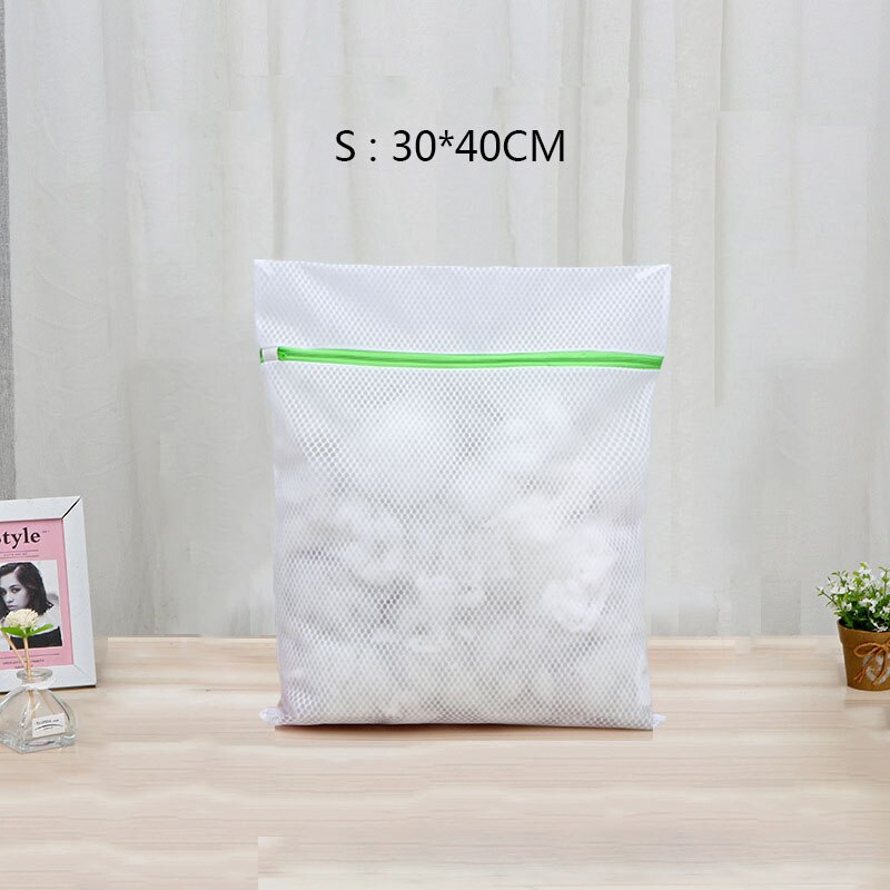 Green Zippered Laundry Washing Bags Fine Mesh And Honeycomb Pattern Freshly Net Bags for Washing Machine: Honeycomb 30-40cm