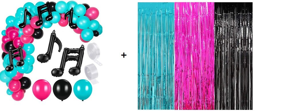 Ballons de musique en forme d&#39;arche pour anniversaire, Kit de guirlande en aluminium pour fête prénatale, notes de musique, décorations à réaliser soi-même: set 3