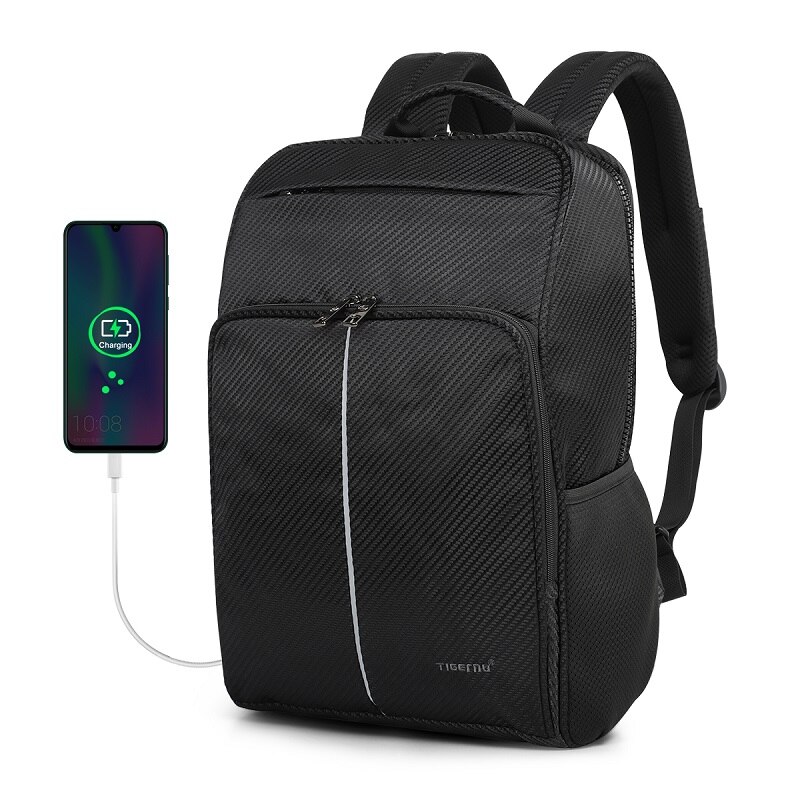 Tigernu Waterproof Classic 15.6inch Laptop Backpack Men Anti theft School Backpack Male 4.0USB Charging: Default Title