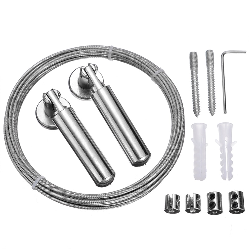 Mayitr Gordijn Draad Gordijn Draad Staaf Set Roestvrij Staaldraad Kabel Spanner Gordijn Decoratieve Accessoires