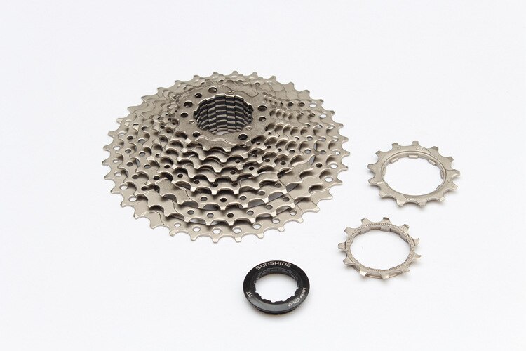 SUNSHINE 10 Speed MTB Mountainbike Cassette Vrijloop 11-36T Sliver Fiets Achter Hub Vliegwiel Chainwheel Compatibel Shi -mano