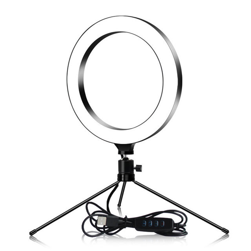 20CM LED Ring Light Photography Photo Ring Fill Light With Tripod Stand For Cell Phone Ring Lamp Ringlight Remote Dimmable: 2