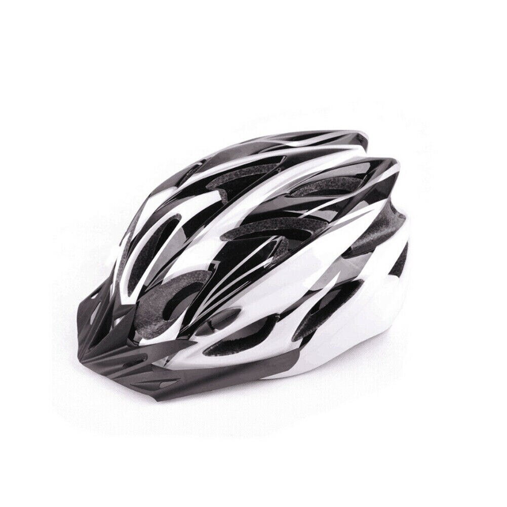 Adult Men Womens Bike Helmet Cycling MTB With Visor Mountain Shockproof Adjustable Fitting Bicycle Helmet: Black White