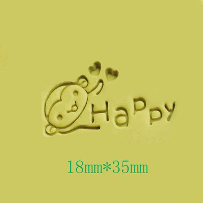 Tampon à savon en acrylique fait à la main, lettre, sceau de fleurs, motifs d&#39;animaux, timbres pour la fabrication de savon: No. 001  1.8x3.5cm