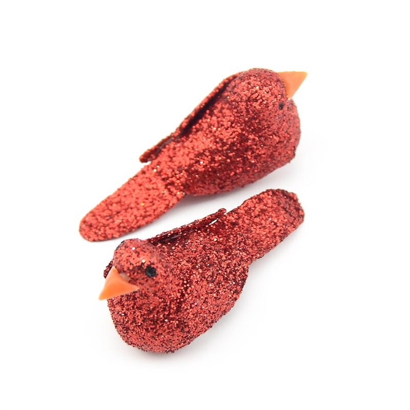 6 Stuks Wit En Roze Kunstmatige Foam Vogels Bruiloften Kerstboom Decoratie Diy Handwerk Accessoire Krans Scrapbooking: red