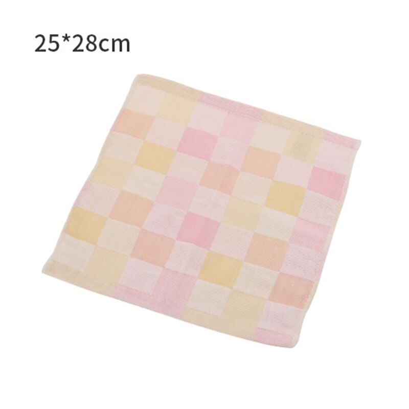 Husholdnings bomuldsgarn børne plaid lille firkantet håndklæde voksen blødt behageligt åndbart dobbeltsidet absorberende vaskehåndklæde: 25 x 28cm lyserød