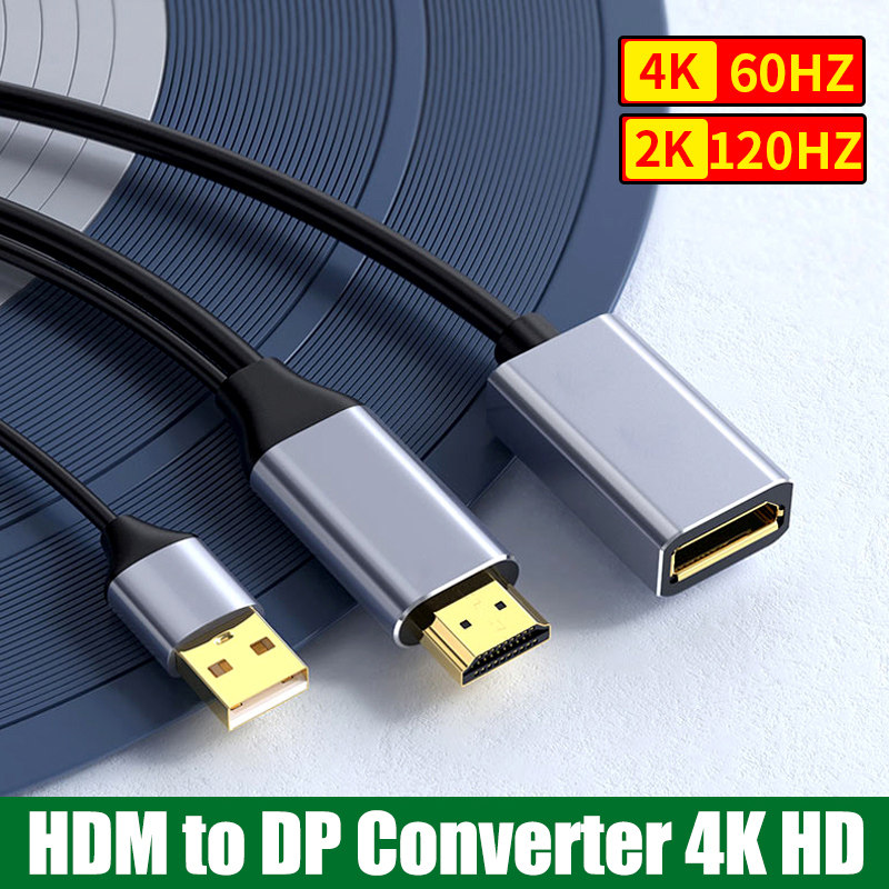 4K 60HZ HDMI-compatible to Displayport Converter Cable HDMI 2.0 to Display Port Adapter Conversion Cable For Laptop PC PS4 XBox