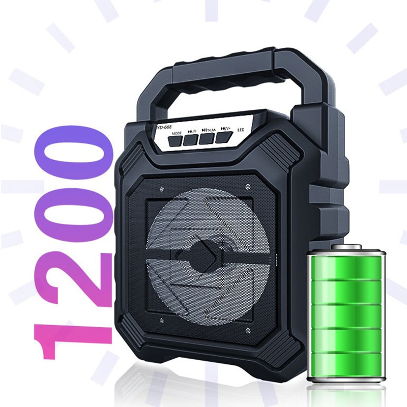 Portable bluetooth speaker Big Power Wireless Stereo bluetooth speaker bass Support USB/ TF Card/ AUX-in/ FM Wired Microphone