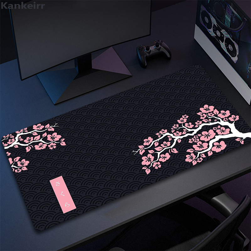 Lila sakura musmatta stora musmattor pc gamer musmatta kontorsmusmattor kawaii skrivbordsmatta gummimattor för tangentbord 900 x 400: S / Brun