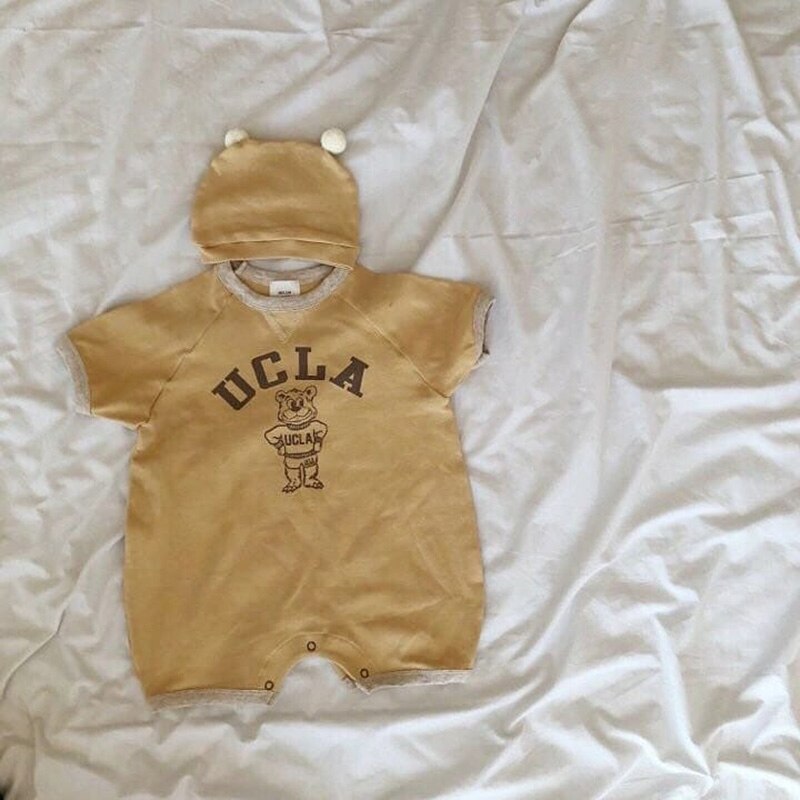 Milancel Zomer Baby Kleding Brief Afdrukken Baby Meisjes Bodysuits Katoen Peuter Jongens Een Stuk Met Hoed