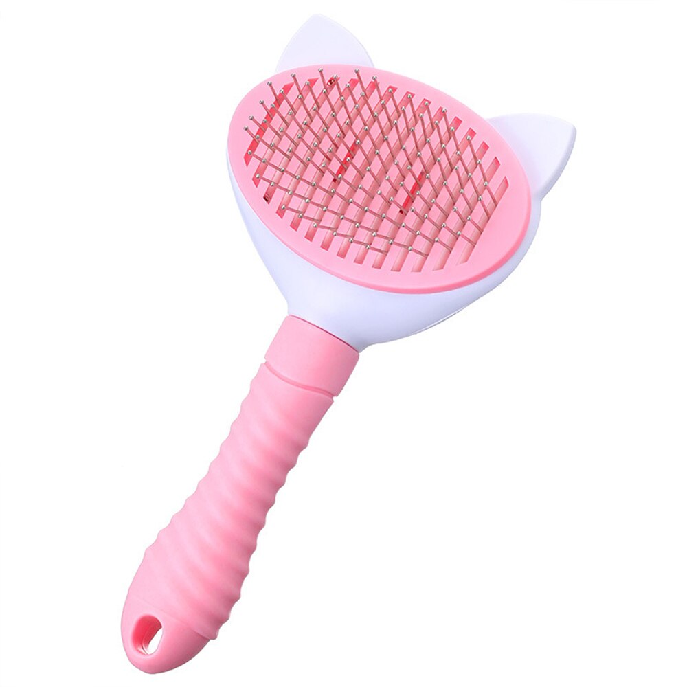 Pet Grooming Borstel Zelfreinigende Slicker Brush Kat Hond Haar Kam Ondervacht Tangled Haar Massages Deeltje Huisdier Kam Hair Cleaner: Thick needle A