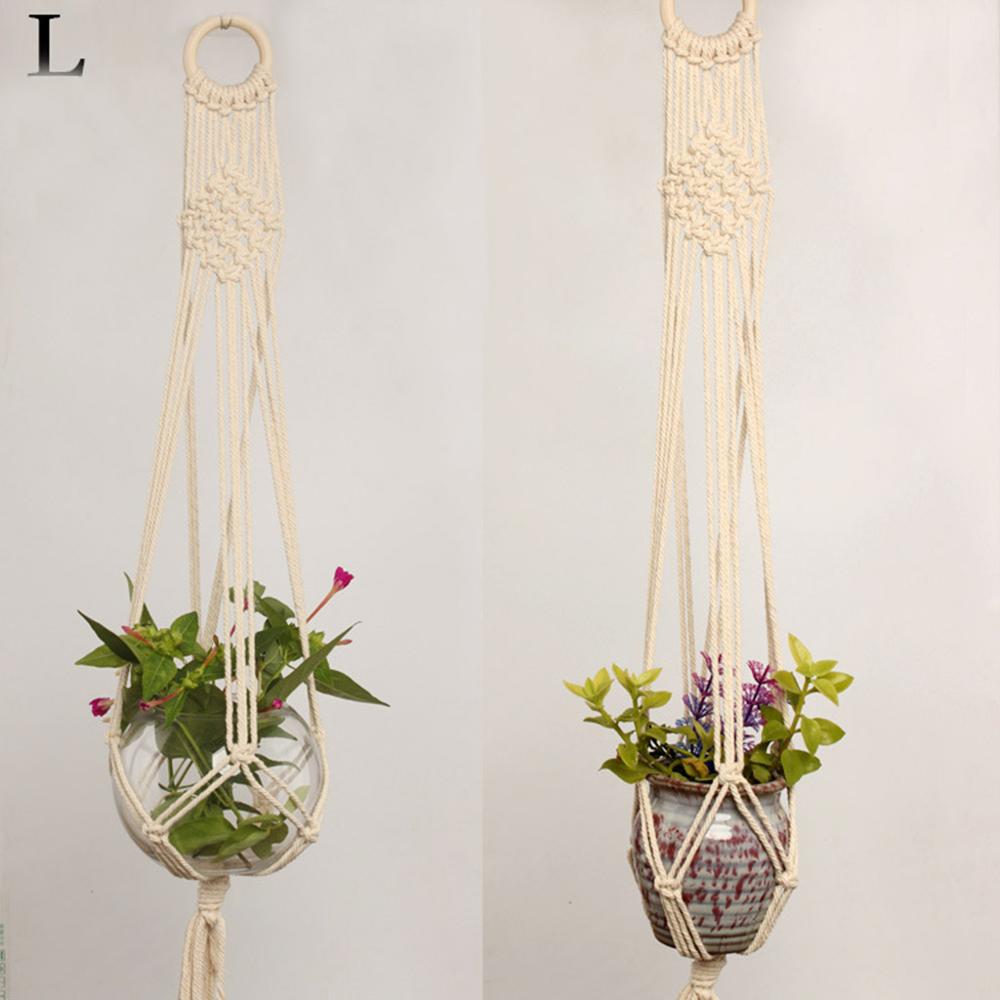 Macrame Plant Hanger Opknoping Bloempot Hanger Plant Houders Gevlochten Touw Opknoping Planter Mand Voor Thuis Indoor Outdoor Decor