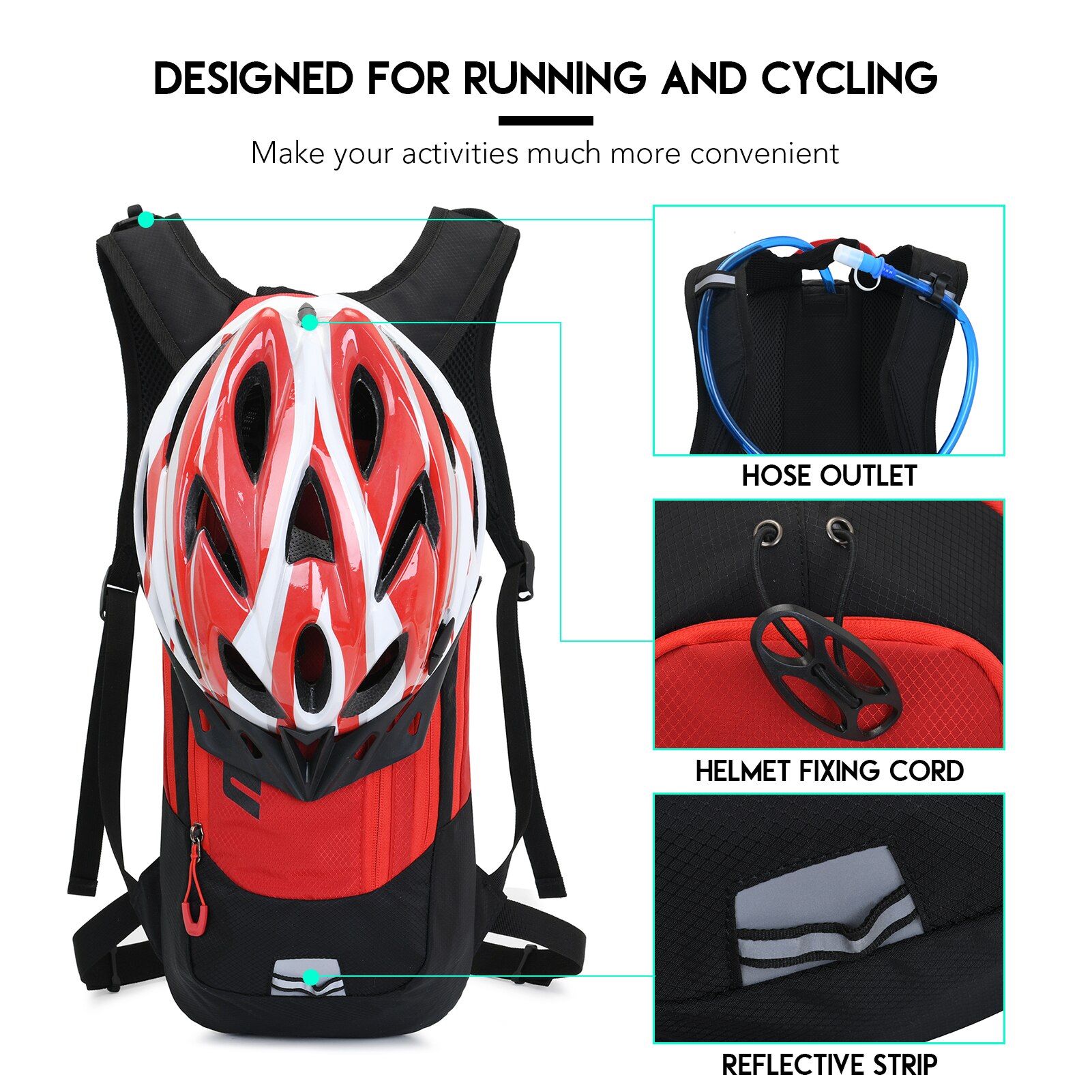 JUNLETU-mochila de ciclismo transpirable, ligera, para deportes al aire libre, acampada, senderismo, viajes, paquete de hidratación