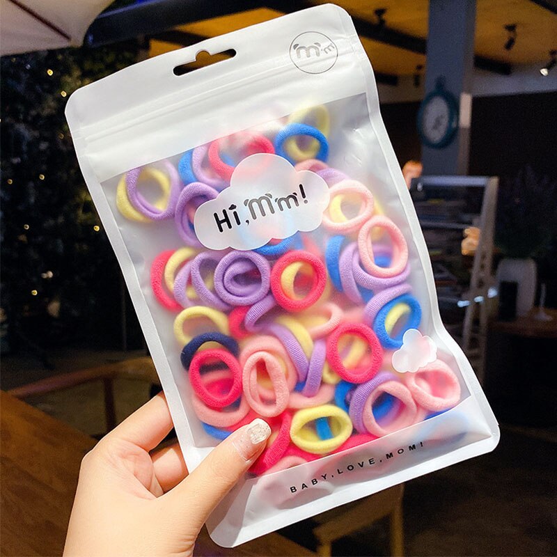 50 pz/set fasce per capelli elastici per bambini colore della caramella corde per capelli per bambini dolce principessa neonata bambini bambini elastico titolare coda di cavallo: style3