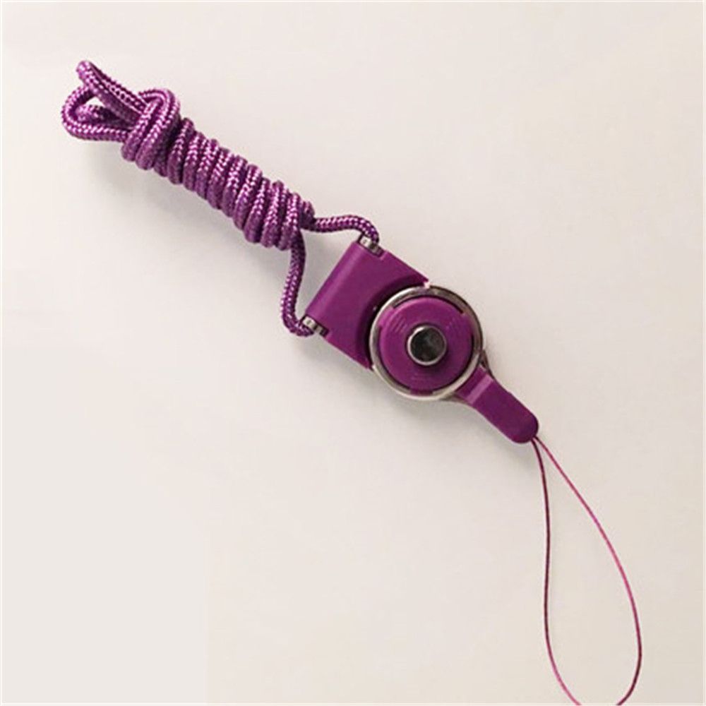3 pièces Badge bobine doigt anneau lanière porte-Badge cou sangles pour téléphone portable rétractable porte-clés sangles corde papeterie: purple
