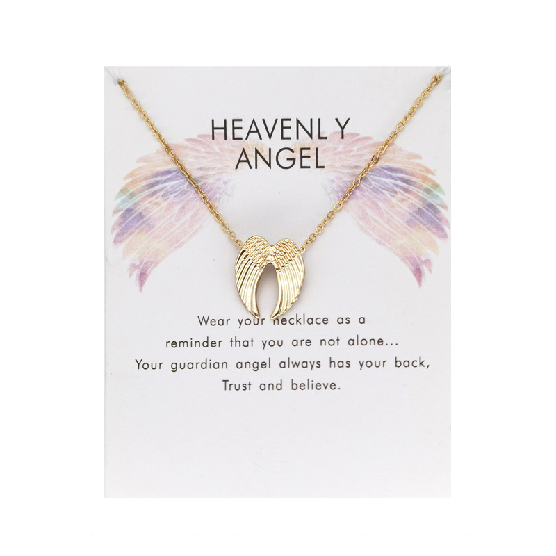 Mode Make A Wish Card Ketting Sieraden Goud Kleur Uil Veer Olifant Vleugel Eenhoorn Vlinder Hart Hanger Vrouwen Bijoux