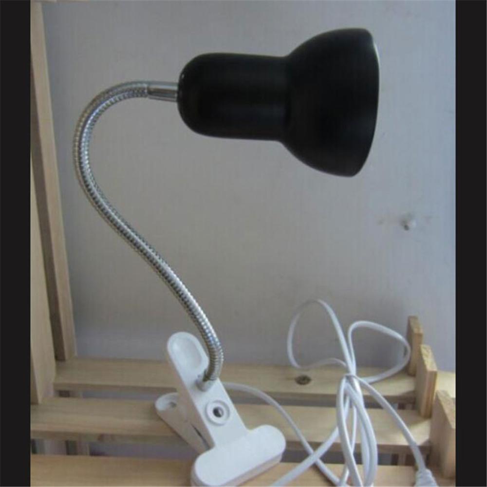 Lampa biurkowa z podstawą zaciskową i regulowaną gęsią szyją, wtyczka EU nas w lampce z klipsem robić lampki robić czytania w łóżku/szufladzie, różowa: M / Beżowy