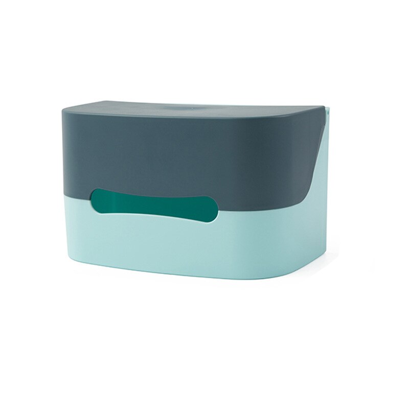 Badkamer Toiletrolhouder Keuken Papieren Tissue Doos Plastic Wc Dispenser Wall Mounted Roll Papier Opbergdoos Gratis Ponsen: Light blue