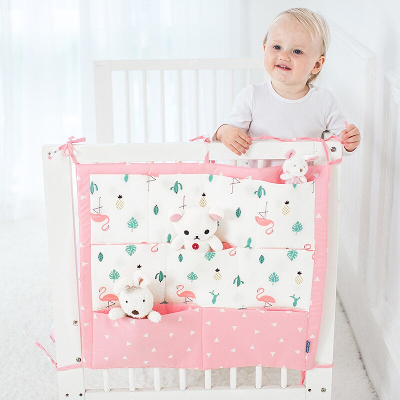 Babybedje Bed Opknoping Opbergtas Multi-functionele 55*60 cm Baby Veilig Slapen Baby Bed Bumpers Soft: Flamingos