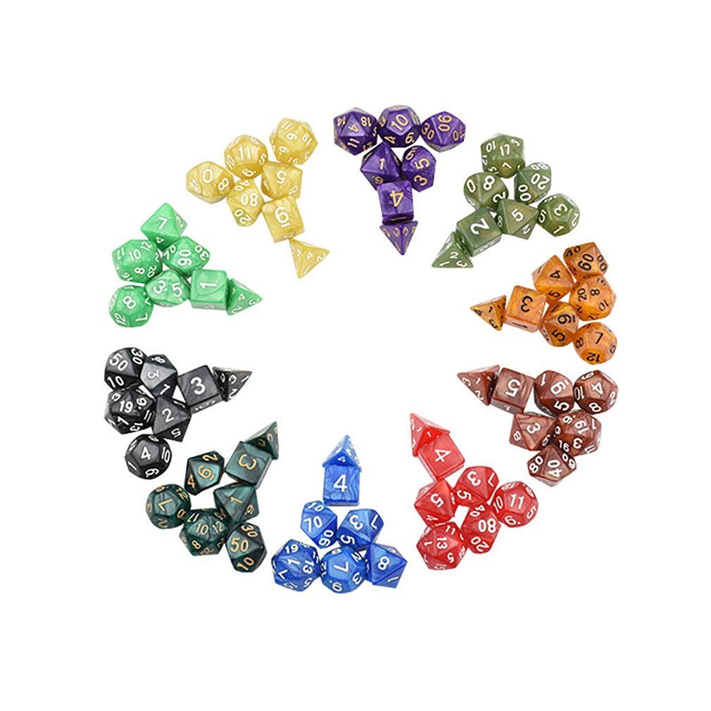 7pcs/set Games Gaming Dices Multi-sided Dices Desktop Game Accessories Multi Faceted Acrylic Dice Suit