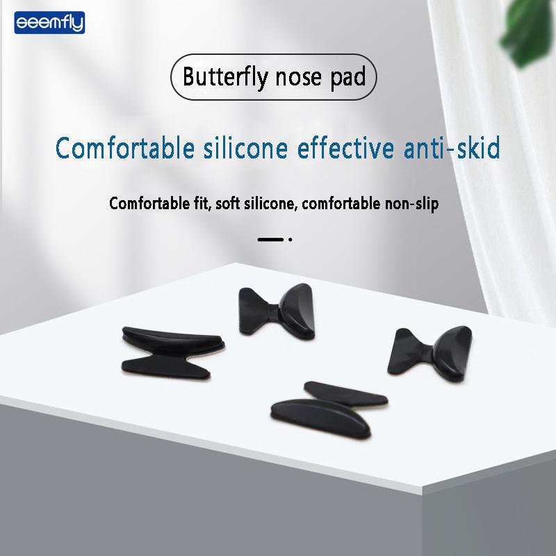Seemfly 5 Pairs Siliconen Antislip Glazen Neus Pads Vlinder Type Anti-Inspringen Hypoallergeen Leesbril Glaswerk