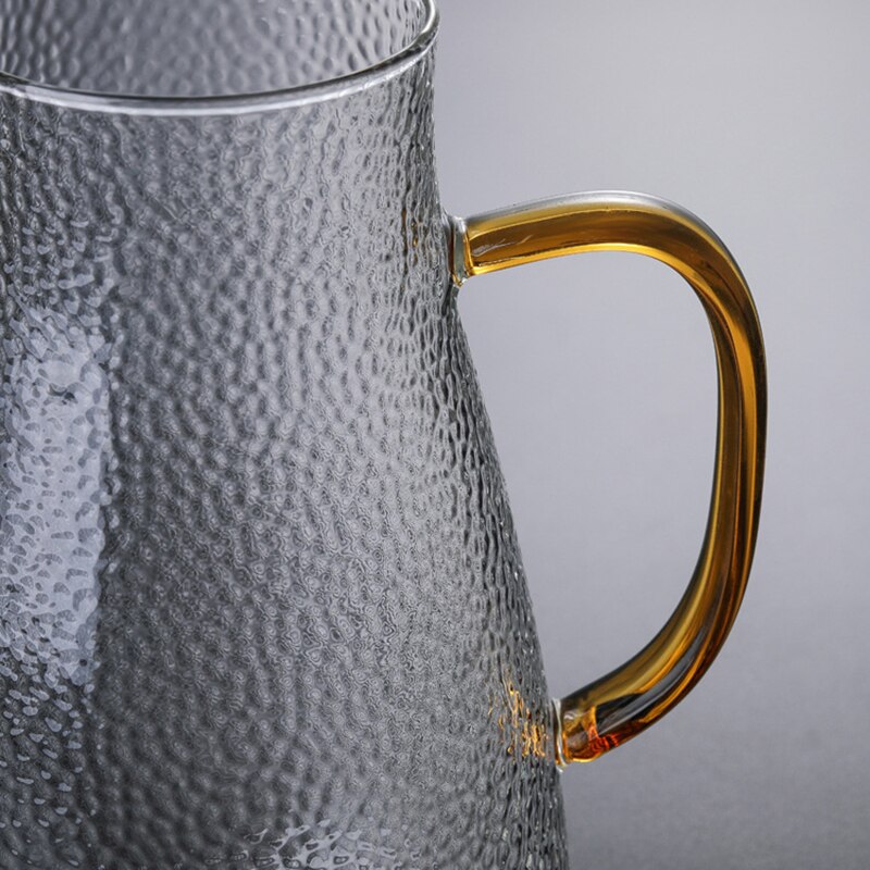 Heatproof Speciale Textuur Glazen Karaf Met Rvs Deksel Iced Water Pitcher 1500Ml/50Oz BLH001