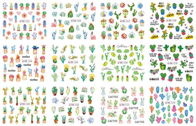 1 ark  (12 stk) klistremerke til spikeroverføringe påfugl og blomst og geometrisk... vannoverføringsklistremerke klistremerke gjør-det-selv-negletips pakke inn-klistremerke: Bn1261-1272