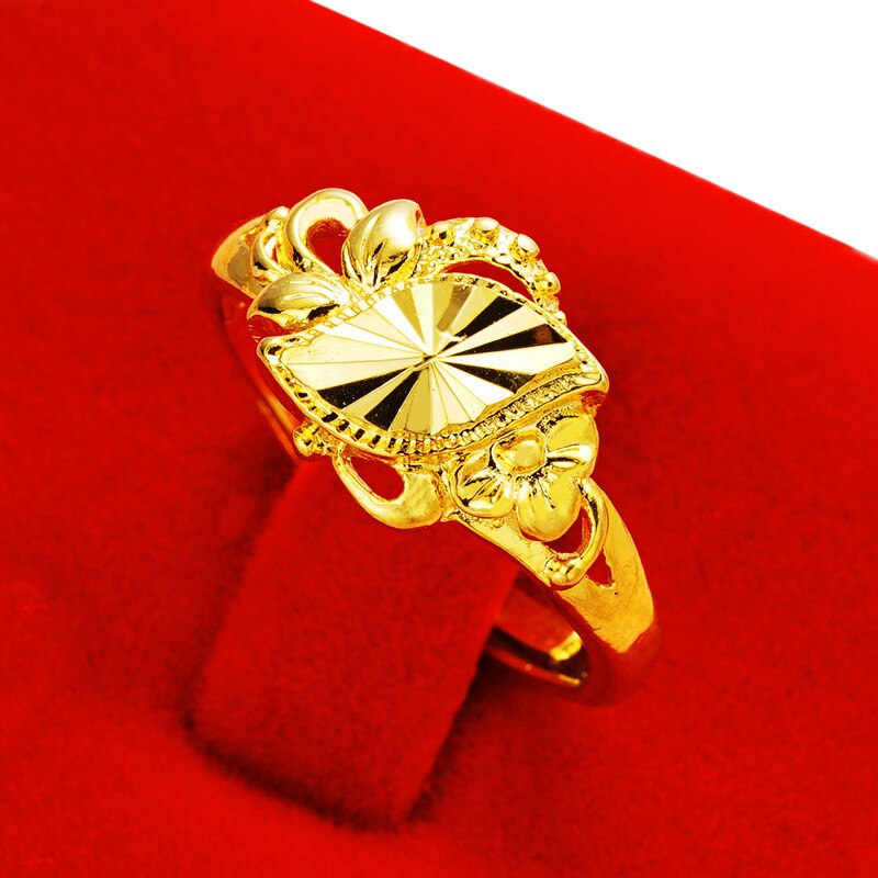 Bagues simples ondulées pour femmes, couleur or 24K, en cuivre pur, bague hypoallergénique, bijoux de mariage, de dames, nouveautés: NT1001Y-5