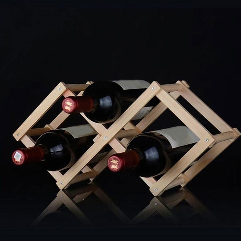 1Pc Wijn Fles Houder Inklapbare Retro Houten Rekke... – Vicedeal
