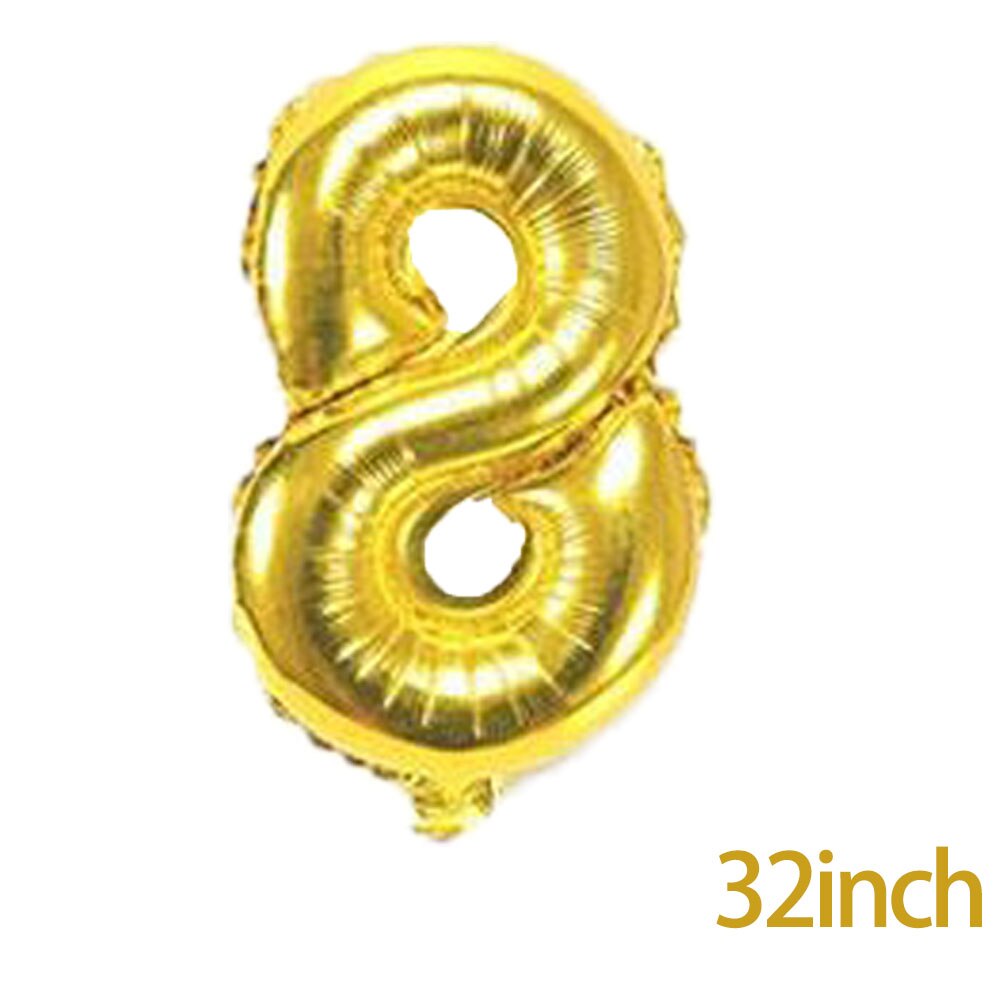 Anzahl ballons 32 zoll Baby Dusche Helium Folien ballon Gold Silber Rosa verrotten Blau Ziffer Globos Geburtstag Party Hochzeit ballon: Digital Ballon8