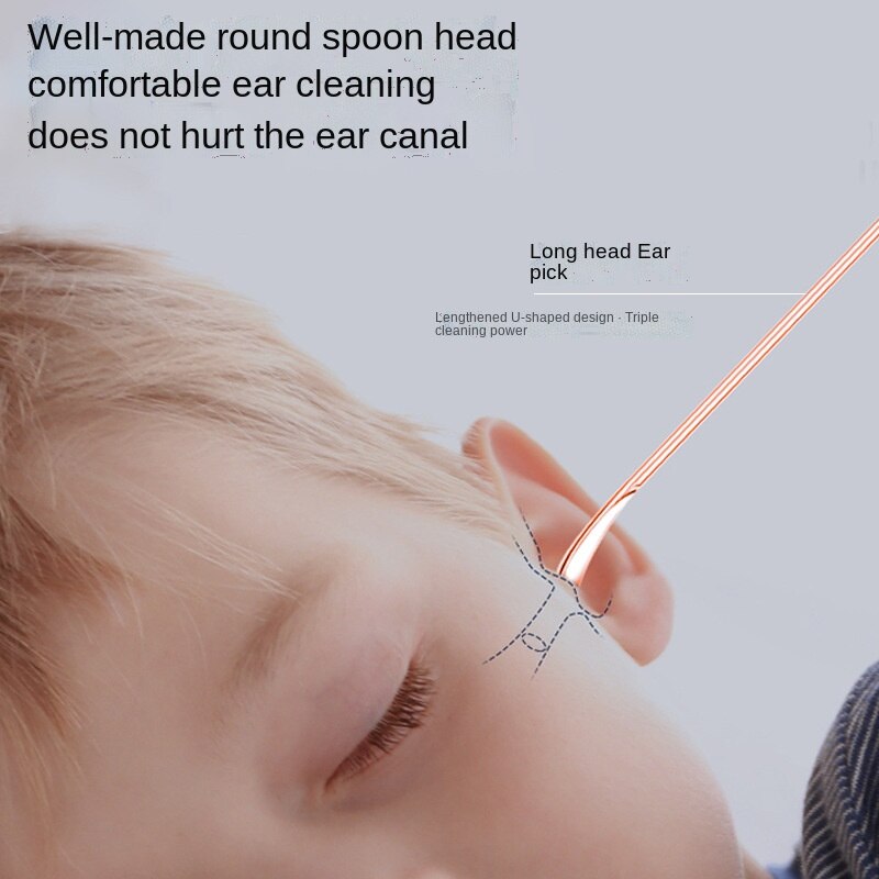 Öronpetare i rostfritt stål bärbar öronpetare 6 delar set öronrengörare dubbelfjäder öronplockningsverktyg öronvax borttagningsverktyg öronvård