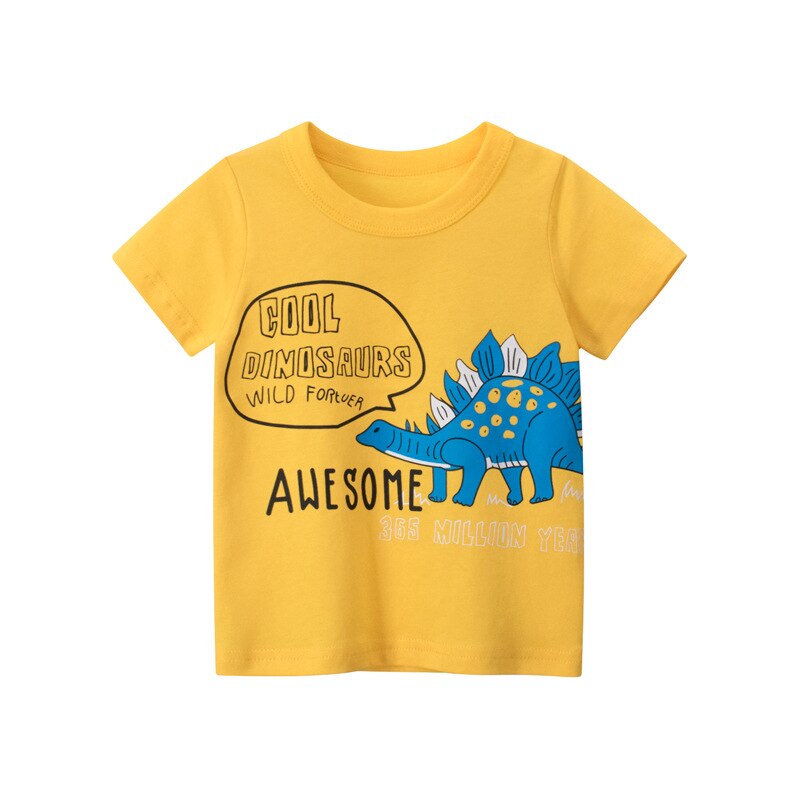 Baby Zomer T-shirt Cartoon Gedrukt Dinosaurus Tops Tees Kids Kinderen Casual Kleding Katoenen T-shirt Voor Meisjes Jongens: 9972C / 6T