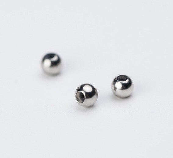 2pcs 925 Sterling Silver Round Stopper Location Loose Beads 3 4 5 6mm Gel Silicon Non-slip Silver Space Beads DIY Jewelry Making: paltinum / 3mm 2pcs