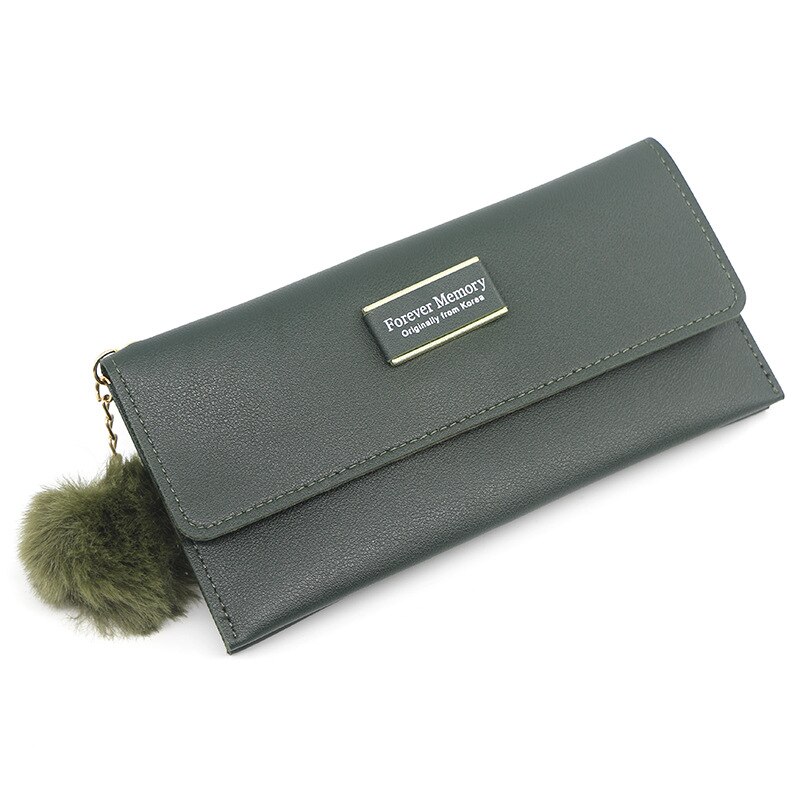 Korean Style Women's Long Style Wit Zipper Wallet Simple Dark Plaid Clutch Women's Long Bag Wallet Wallet Coin Purse: navy green