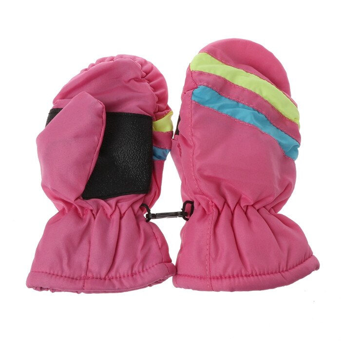 2-5y Bambino Guanto di Inverno Dei Capretti Delle Ragazze Dei Ragazzi Guanti Caldi All'aperto Impermeabile Windproof-m15: Colore rosa