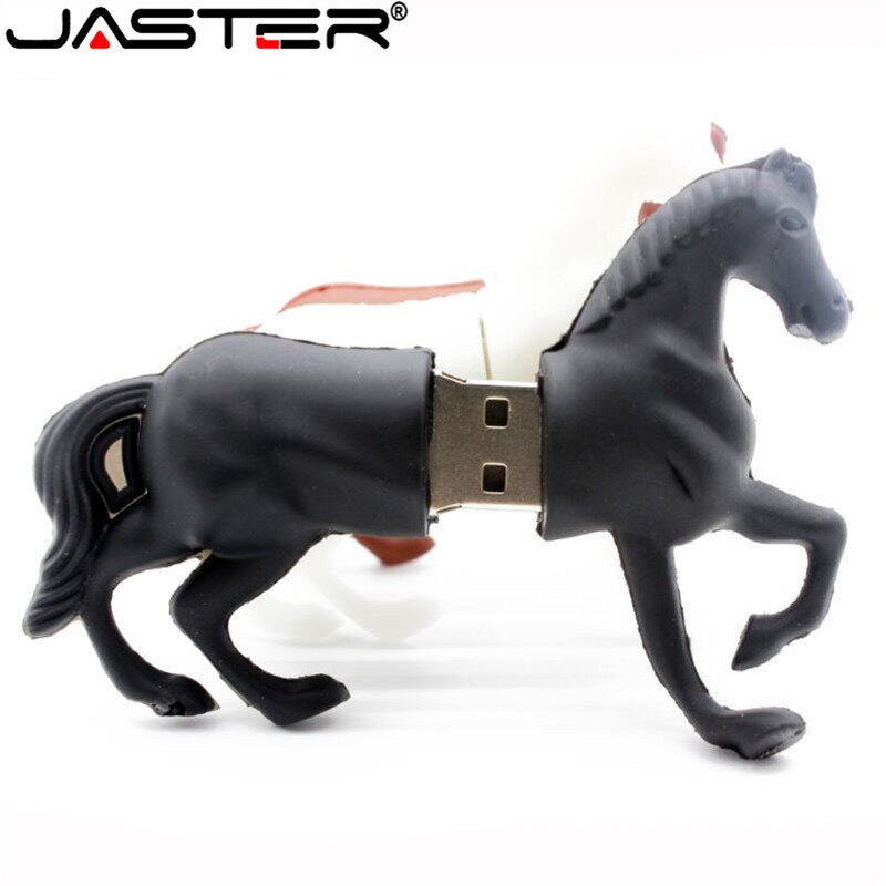 Jaster hvid hest stil usb flash-drev smuk tegneserie pendrives 8gb 32gb 64gb søde dyr memory stick 4gb 16gb pendriver