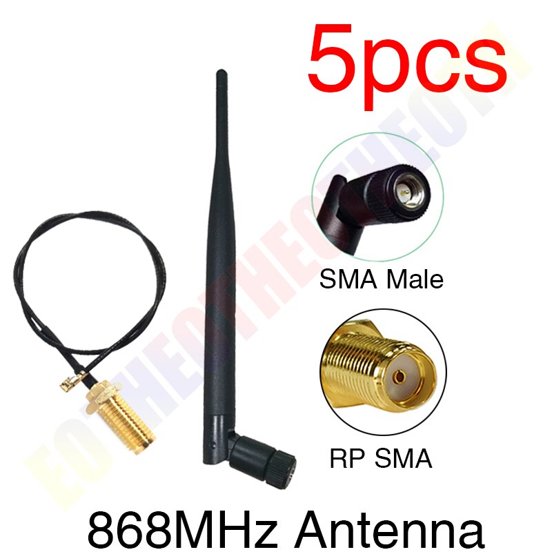 5Pc 868Mhz Antenne 915Mhz Antena Lorawan Lora 5dbi Sma Male Connector 868M 915M Mhz Antena gsm Directionele Waterdichte Antenas: 5PCS Male cable