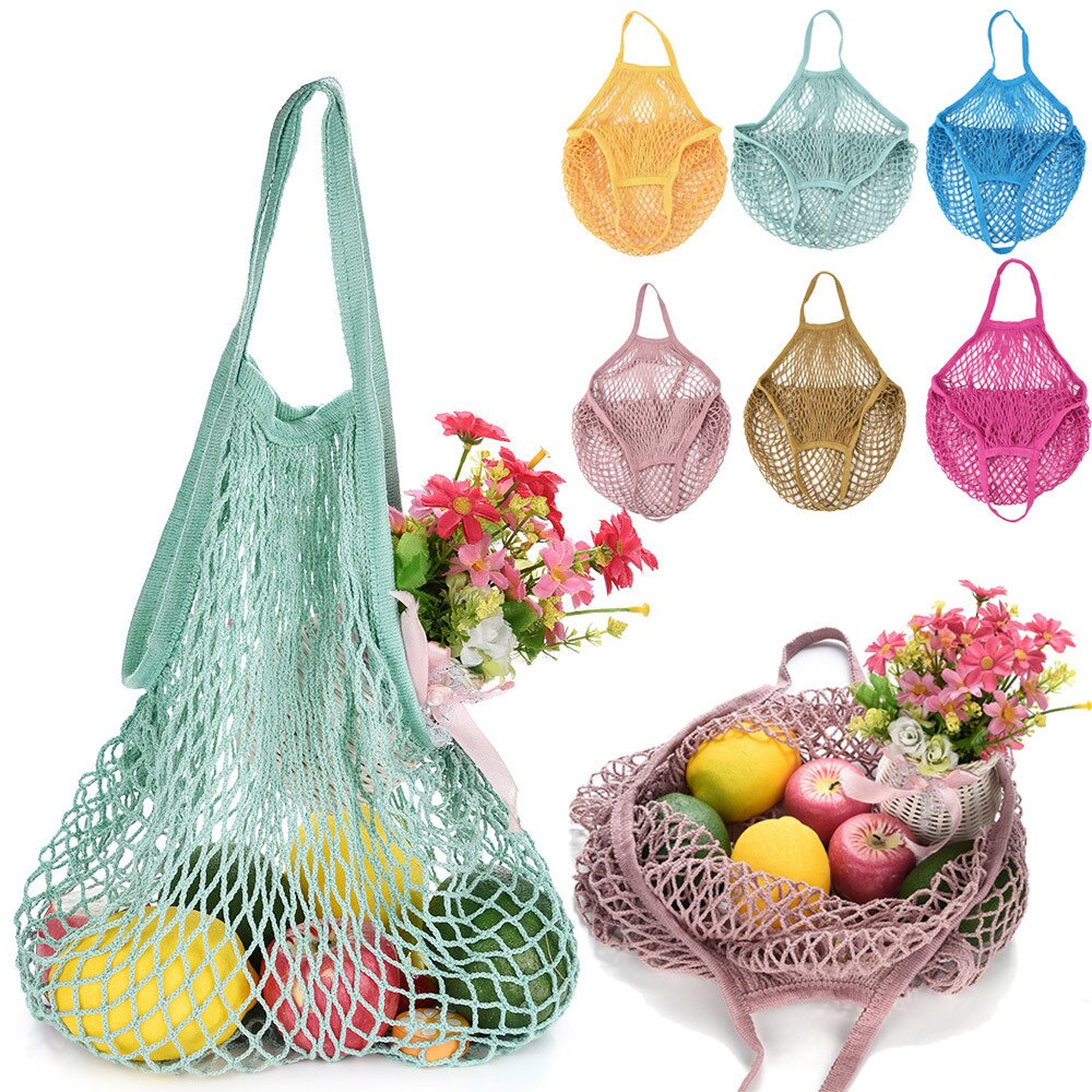 Mesh Net Turtle Bag String Shopping Bag Reusable Fruit Storage Handbag Totes Women Shopping Mesh Bag Shopper Bag#25