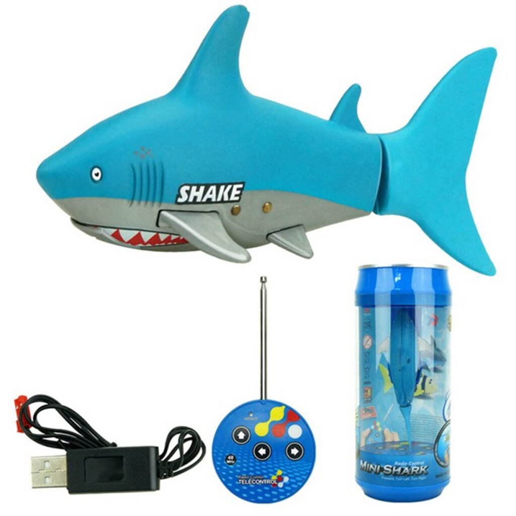 Mini Remote Control Shark Swim in Water Christmas for Boys & Girls (Blue)